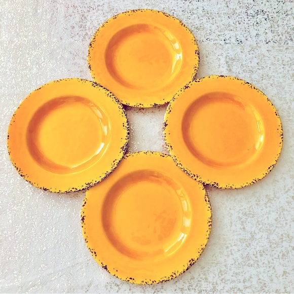 $5 SALE! NWT Set of 4 ASHLAND 8.5” Summer Fiesta Intentional Crackle Plates - Picture 1 of 5